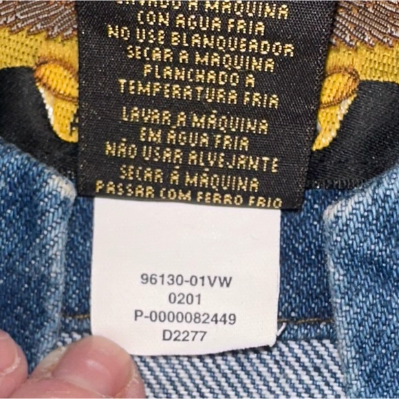 Harley Davidson Denim Cropped Ombré Jean Jacket XS Vintage Biker Motorcycle - Picture 11 of 14